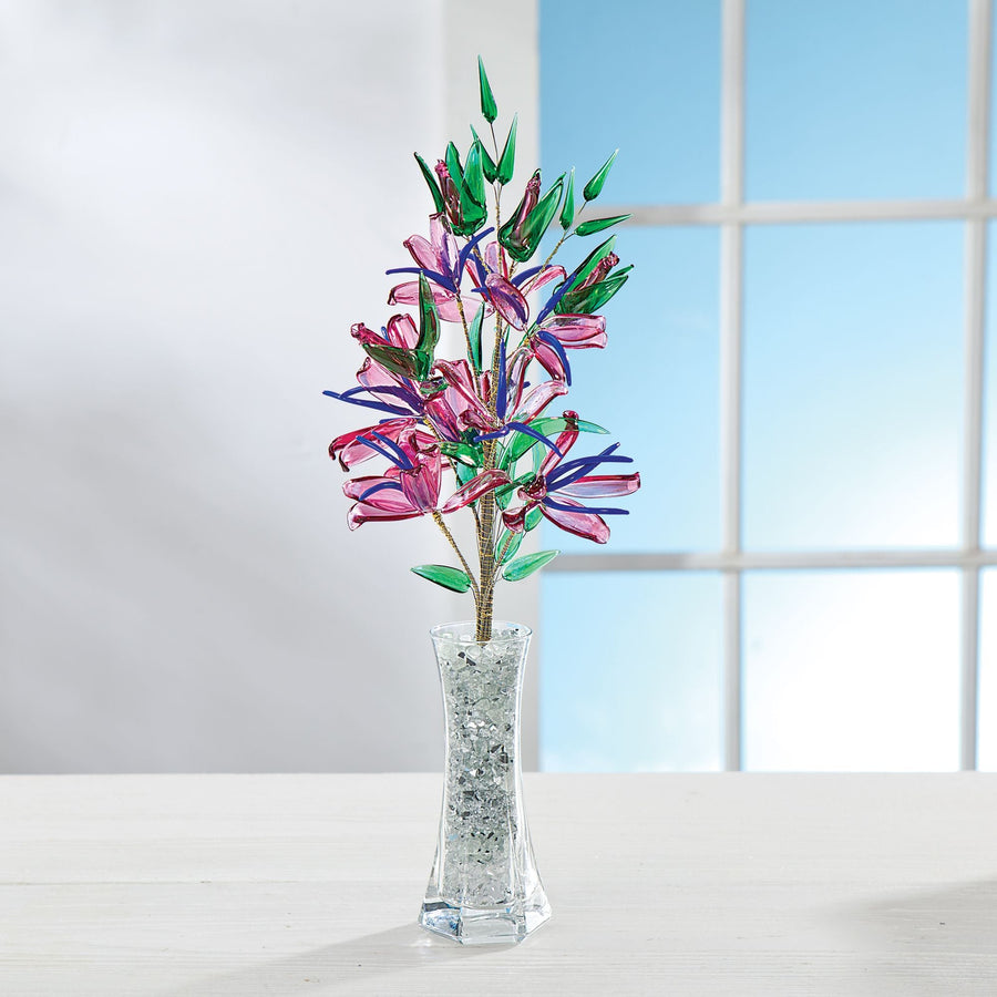 Bohemian Glass Purple Lily