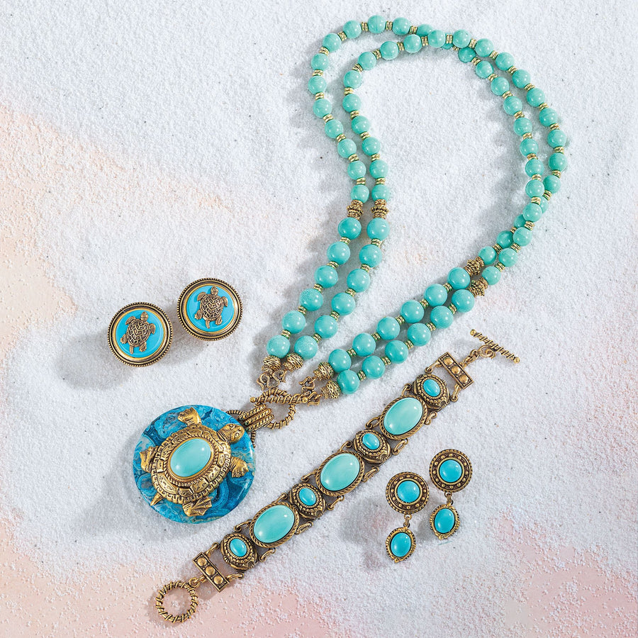 Bavarian Glass & Turquoise Bracelet