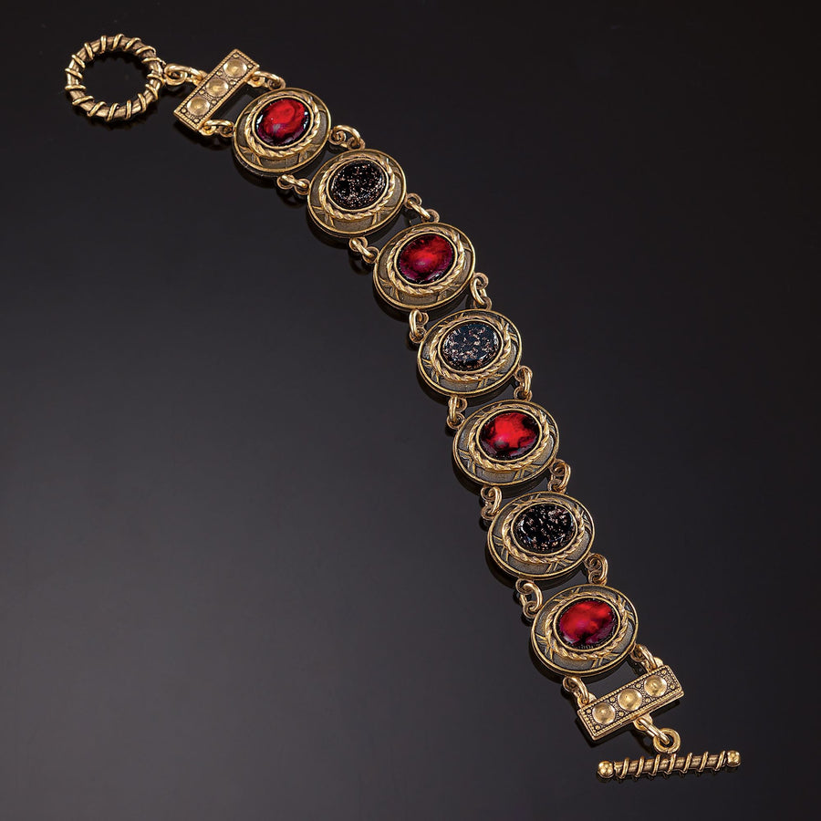 Vintage-Style French Floral Link Bracelet