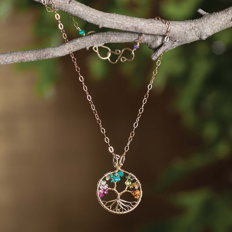 Tree of Life Gemstone Necklace