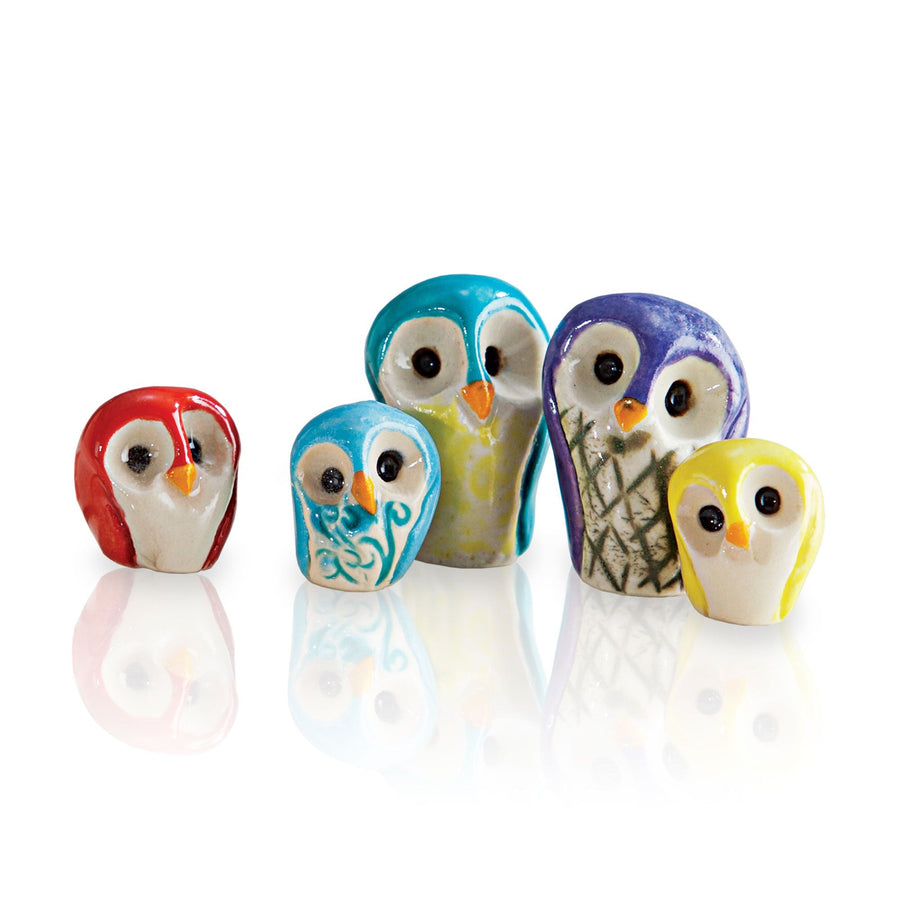 Ceramic Owls Set Of 5