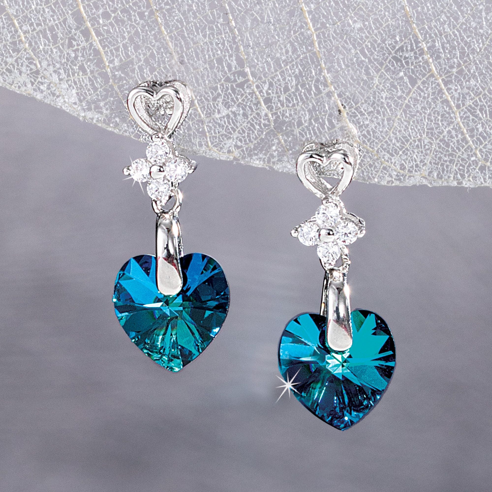 Bermuda Blue Heart Earrings