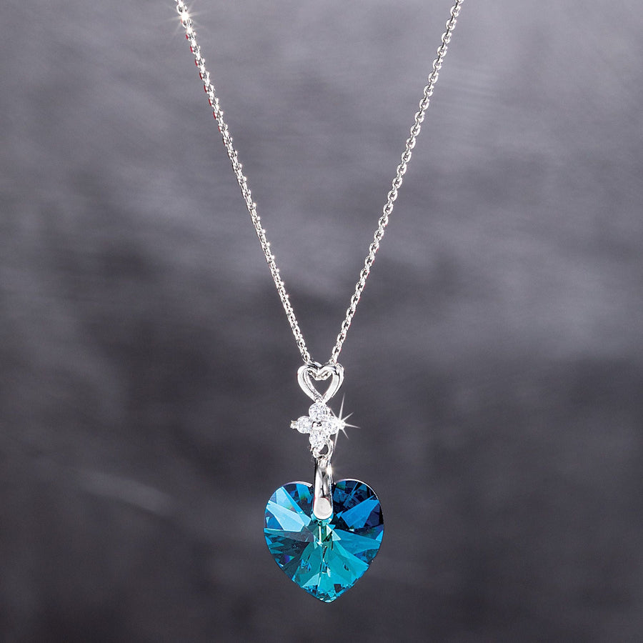 Bermuda Blue Heart Necklace