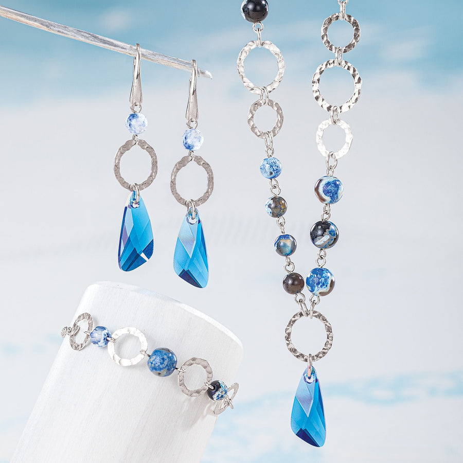 Piotr's Icy Blue Crystal 3 Piece Jewelry Set