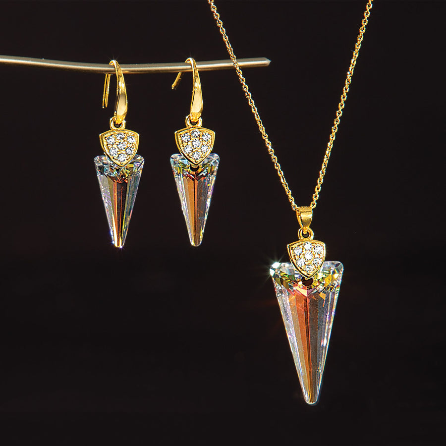 Point Of View Crystal Necklace & Earrings Set