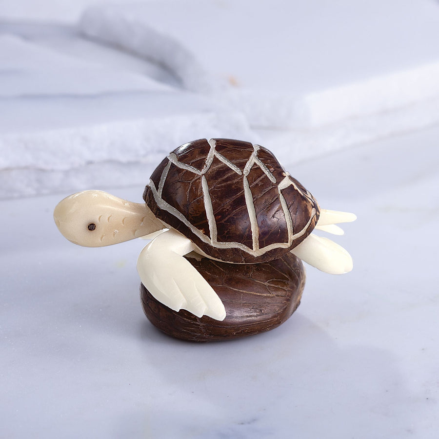 Hand-Carved Tagua Nut Turtle Sculpture