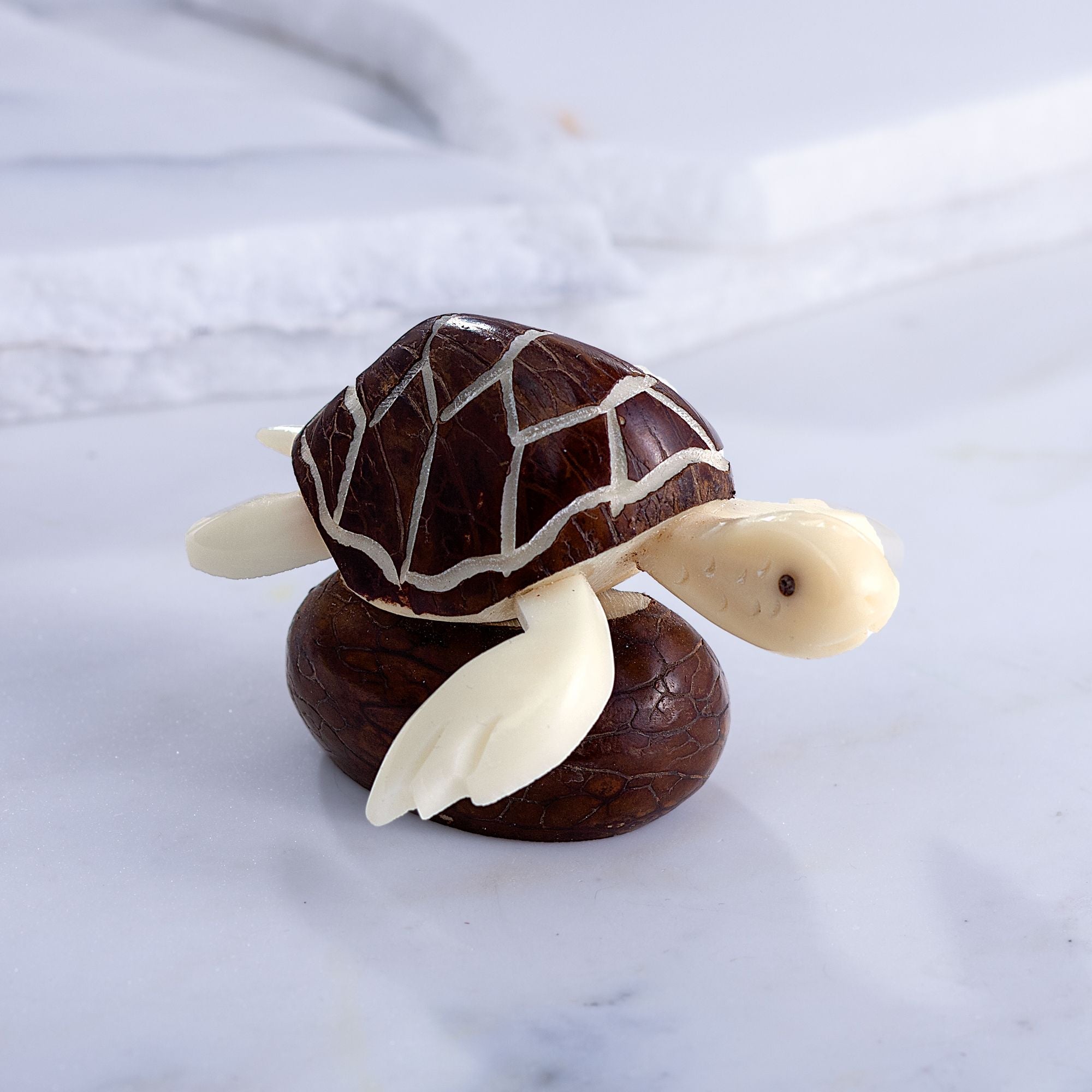 Hand-Carved Tagua Nut Turtle Sculpture