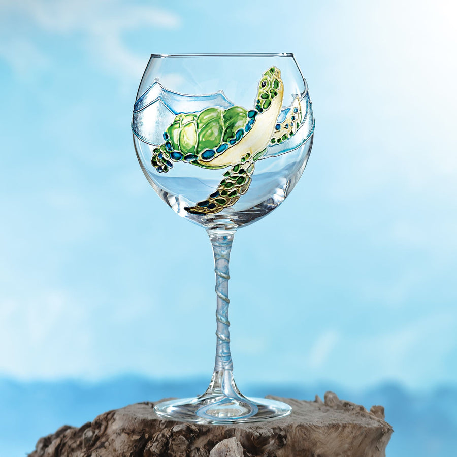 Hand-Gilded Turtle Wine Glass