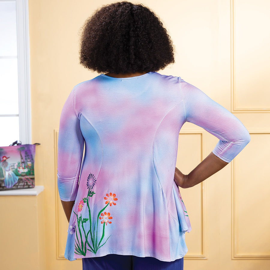 Hand-Painted Cotton Candy Skies Blouse