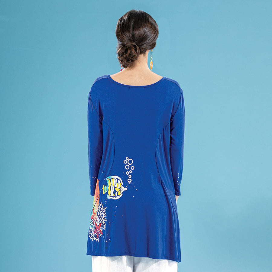 Mermaid's Paradise Hand-Painted Blouse