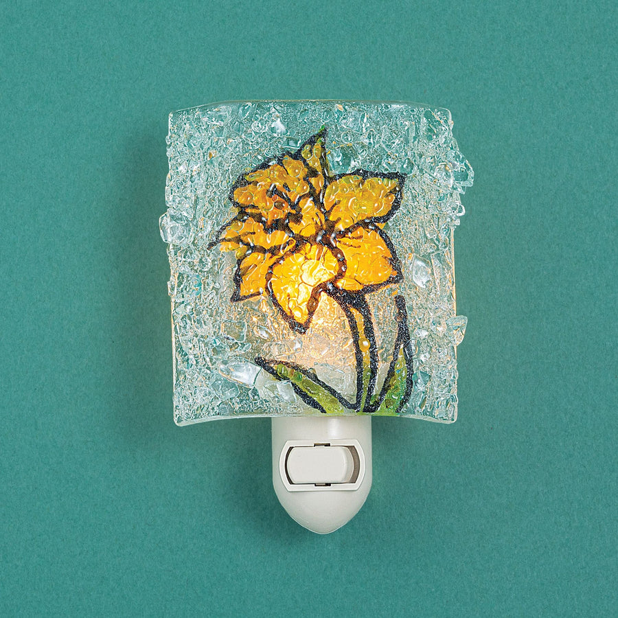 Recycled Glass Daffodil Nightlight