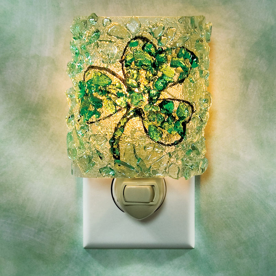 Recycled Glass Shamrock Nightlight