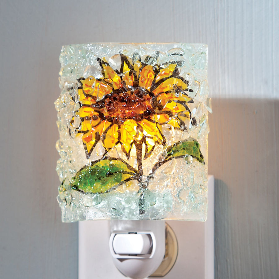 Recycled Glass Sunflower Nightlight
