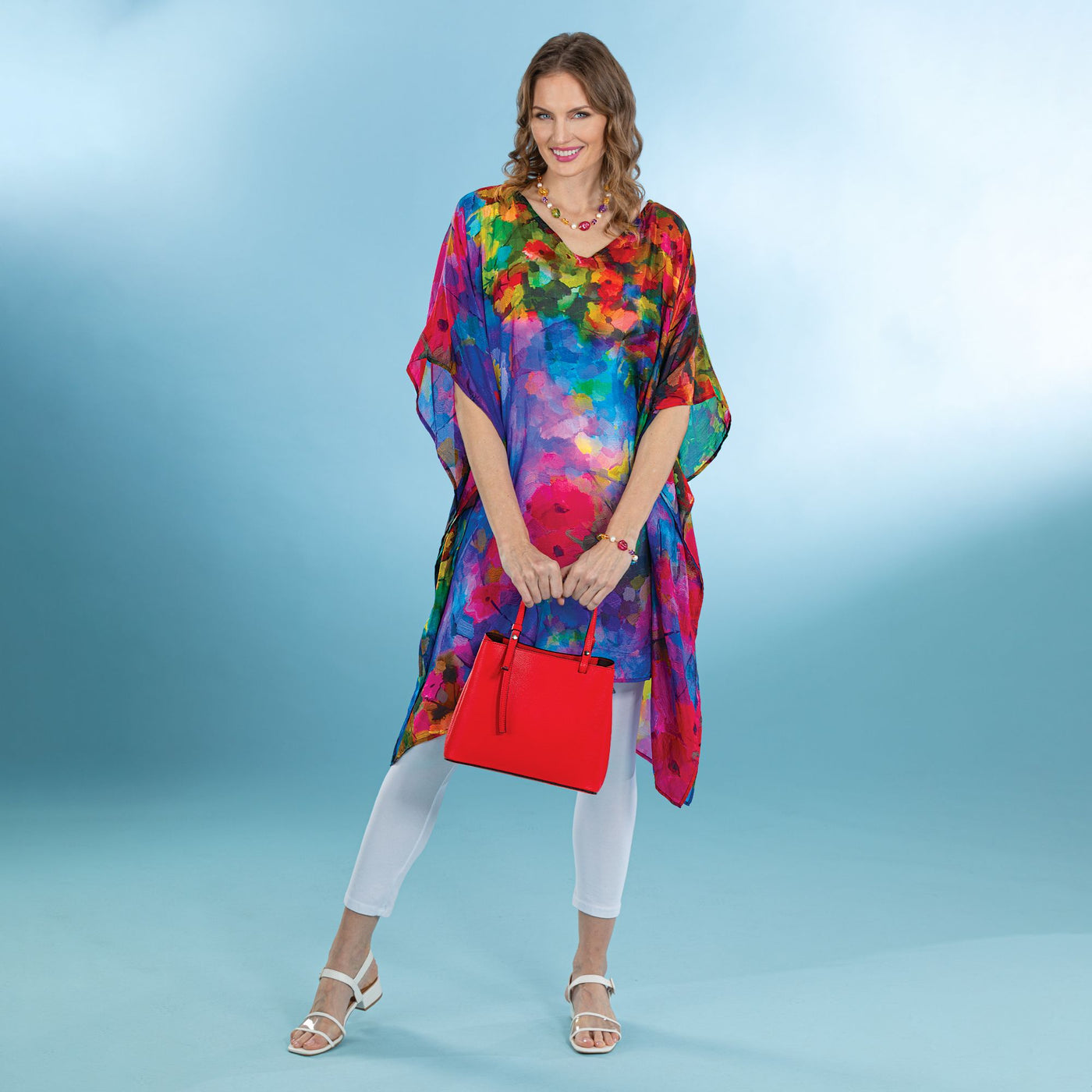 French Florals Flowing Kaftan