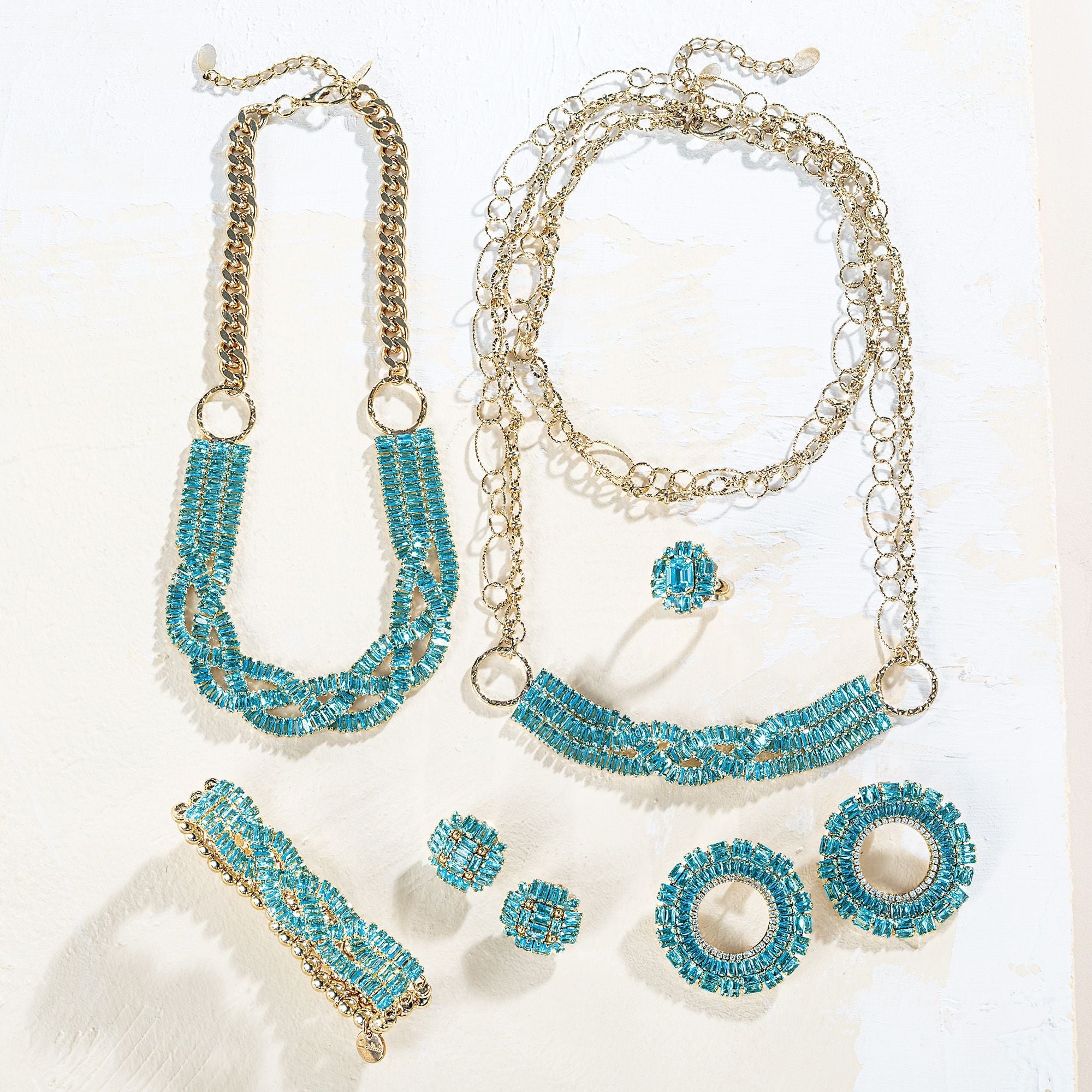 Teals Of Tuscany Long Necklace