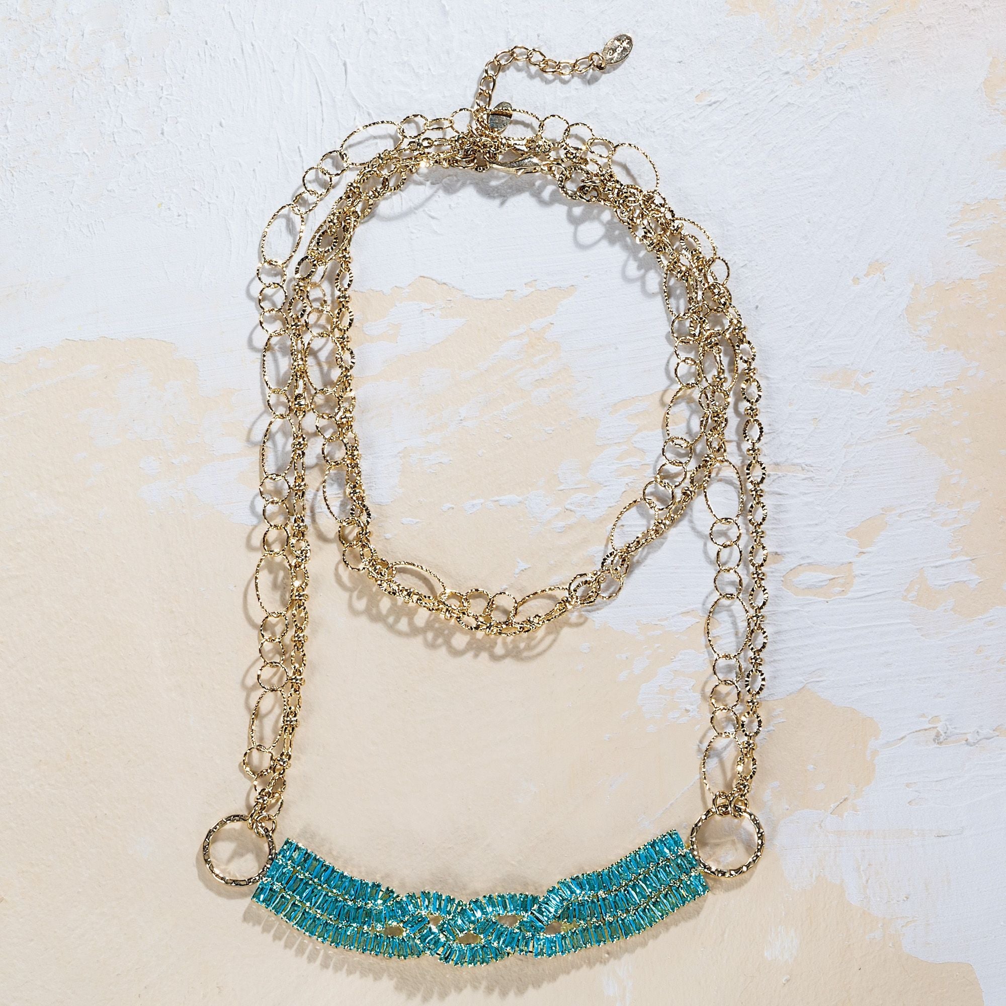Teals Of Tuscany Long Necklace