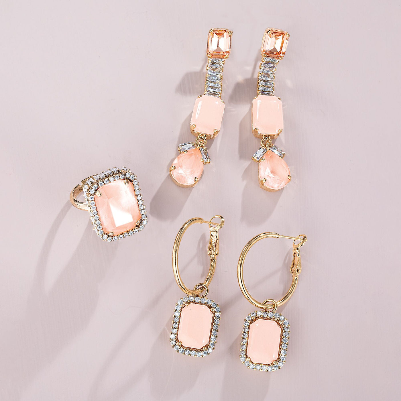 Perfect In Peach Crystal Earrings