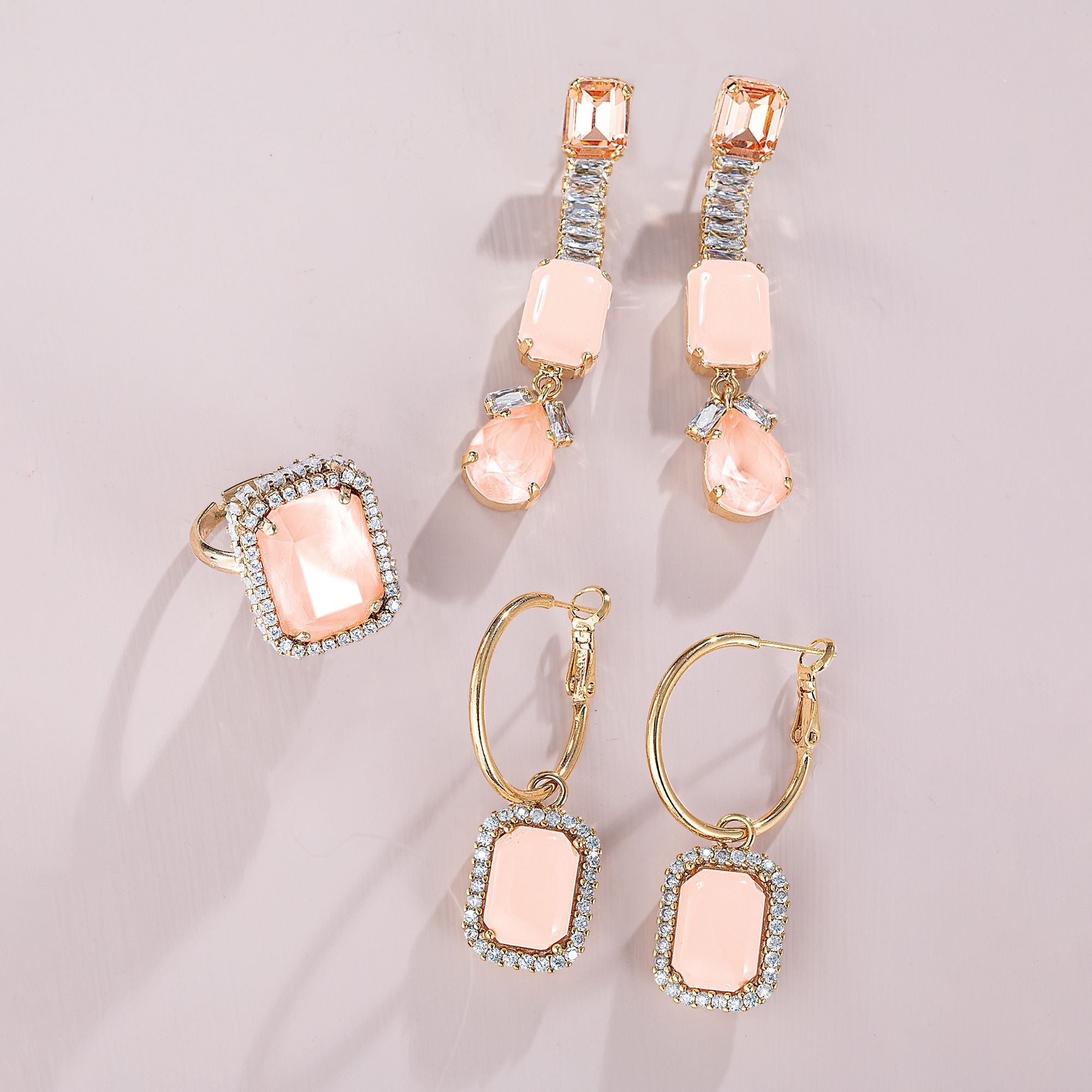 Perfect In Peach Crystal Earrings
