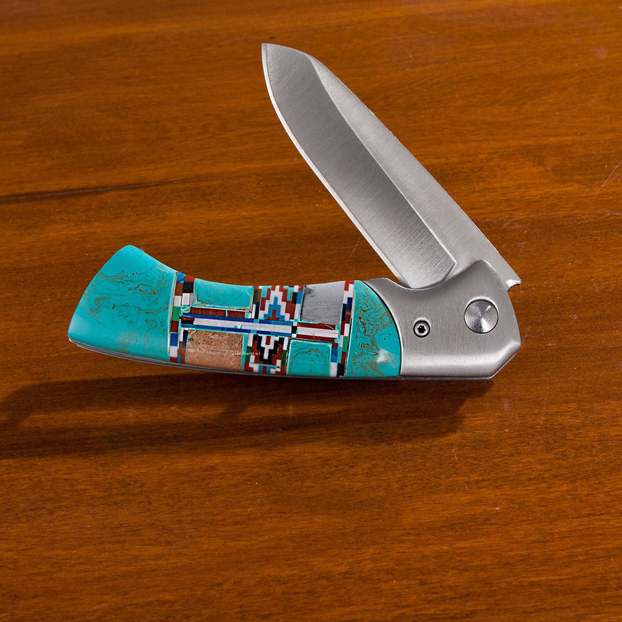 Turquoise Southwestern Single Blade Pocket Knife