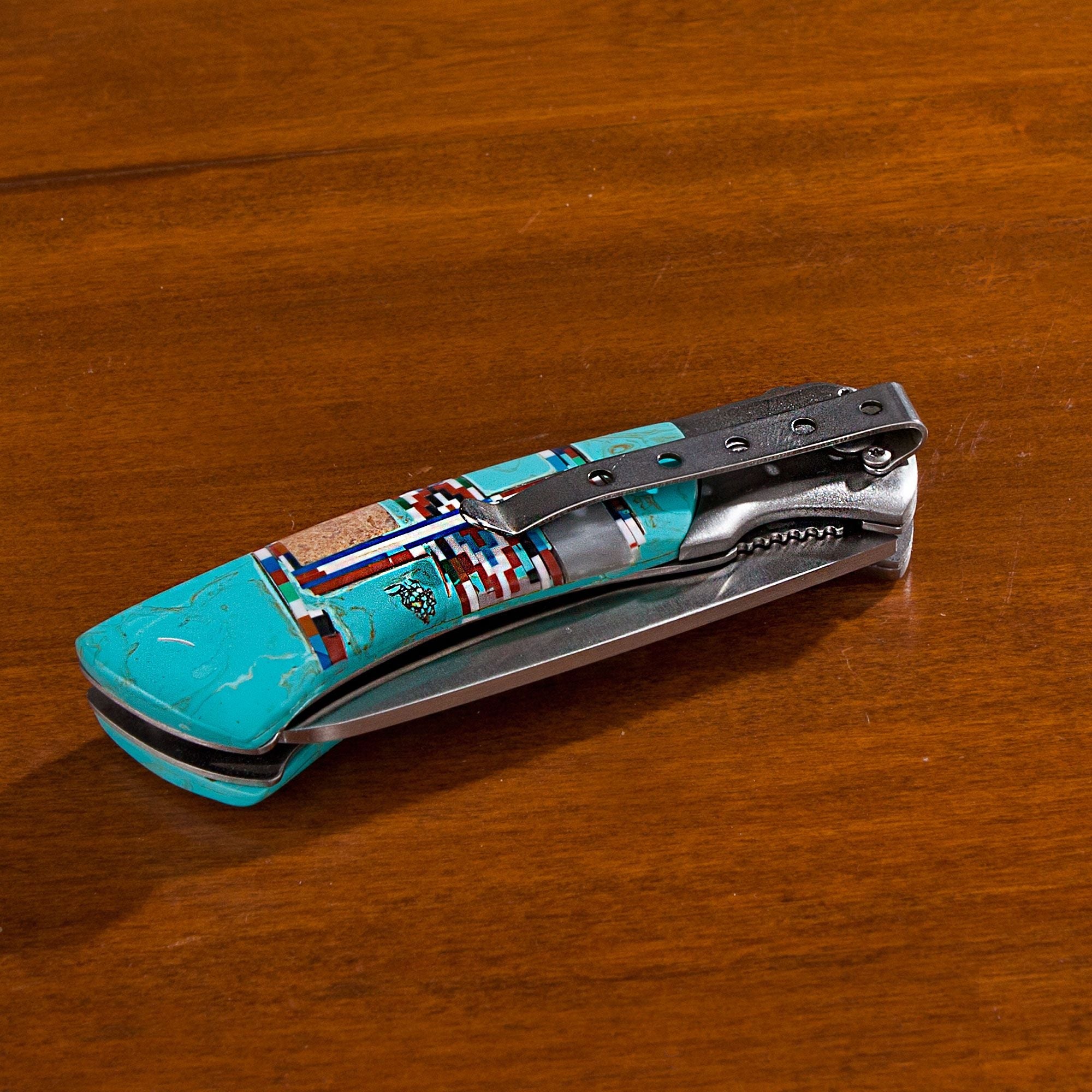 Turquoise Southwestern Single Blade Pocket Knife
