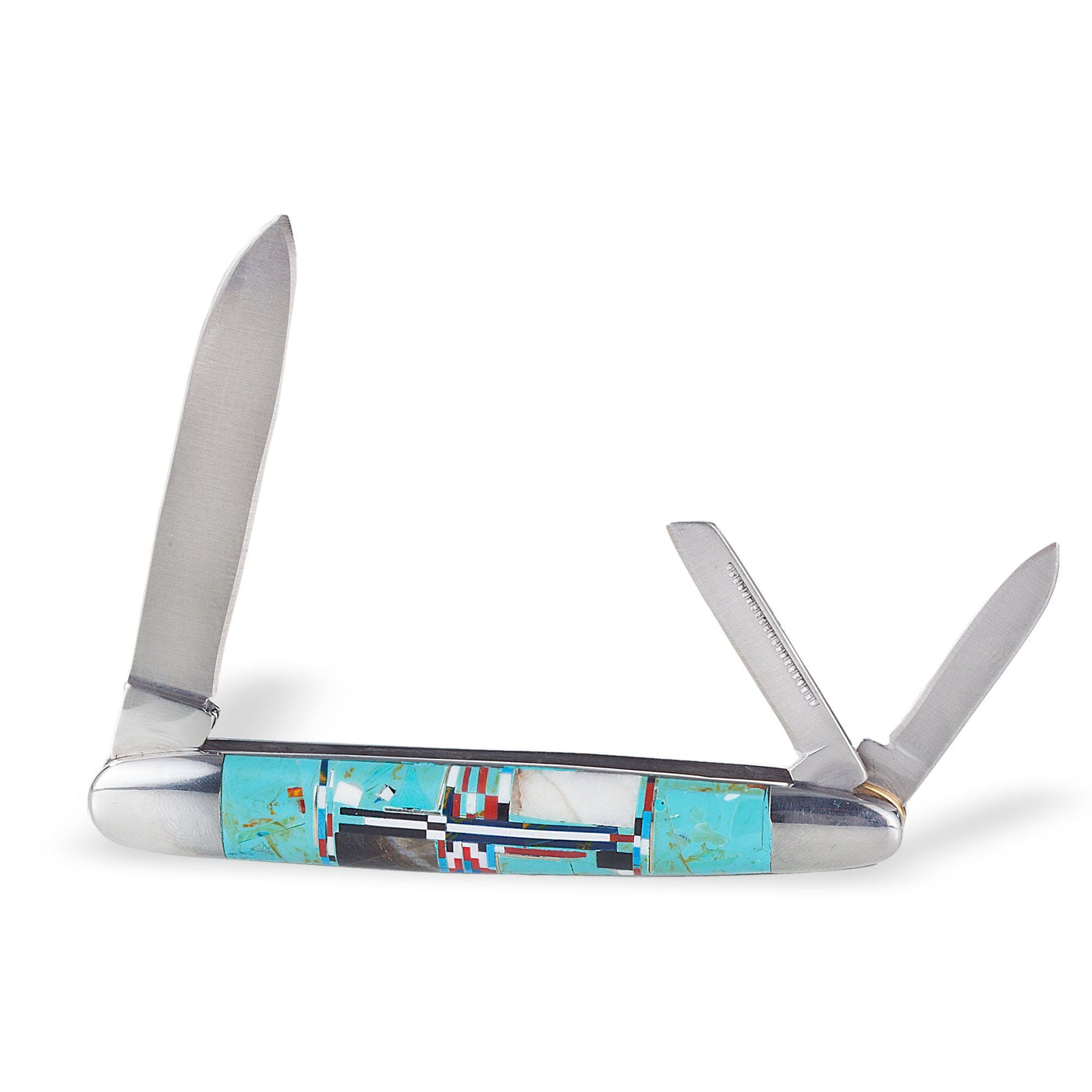 Turquoise Southwestern Triple Blade Pocket Knife