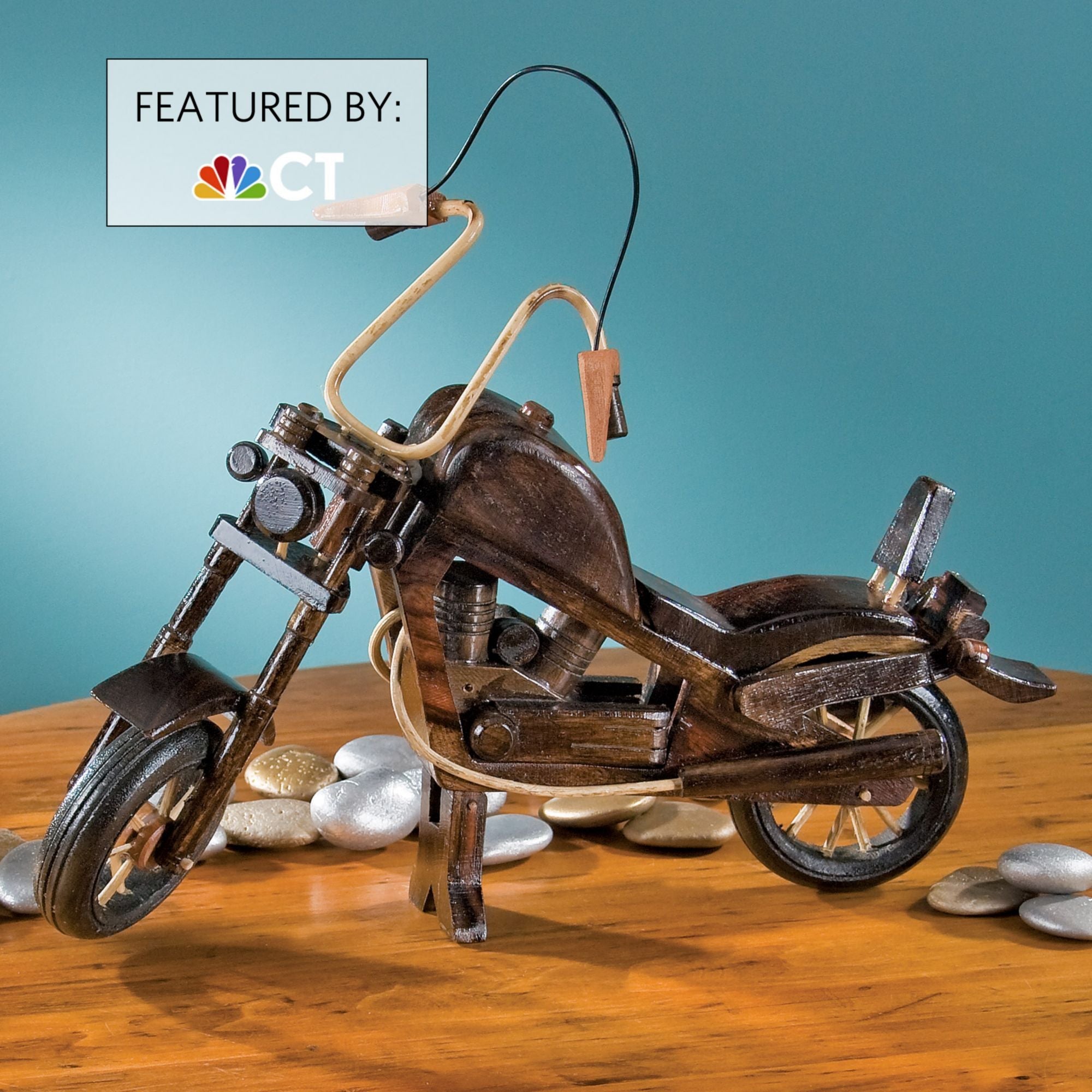 Albesia Wood Motorcycle Sculpture
