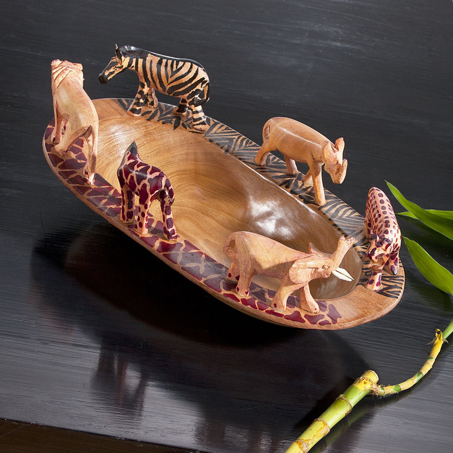 Hand Carved Safari Bowl