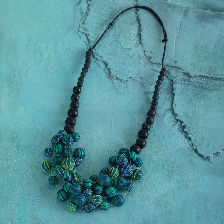 Floating Spheres Statement Necklace