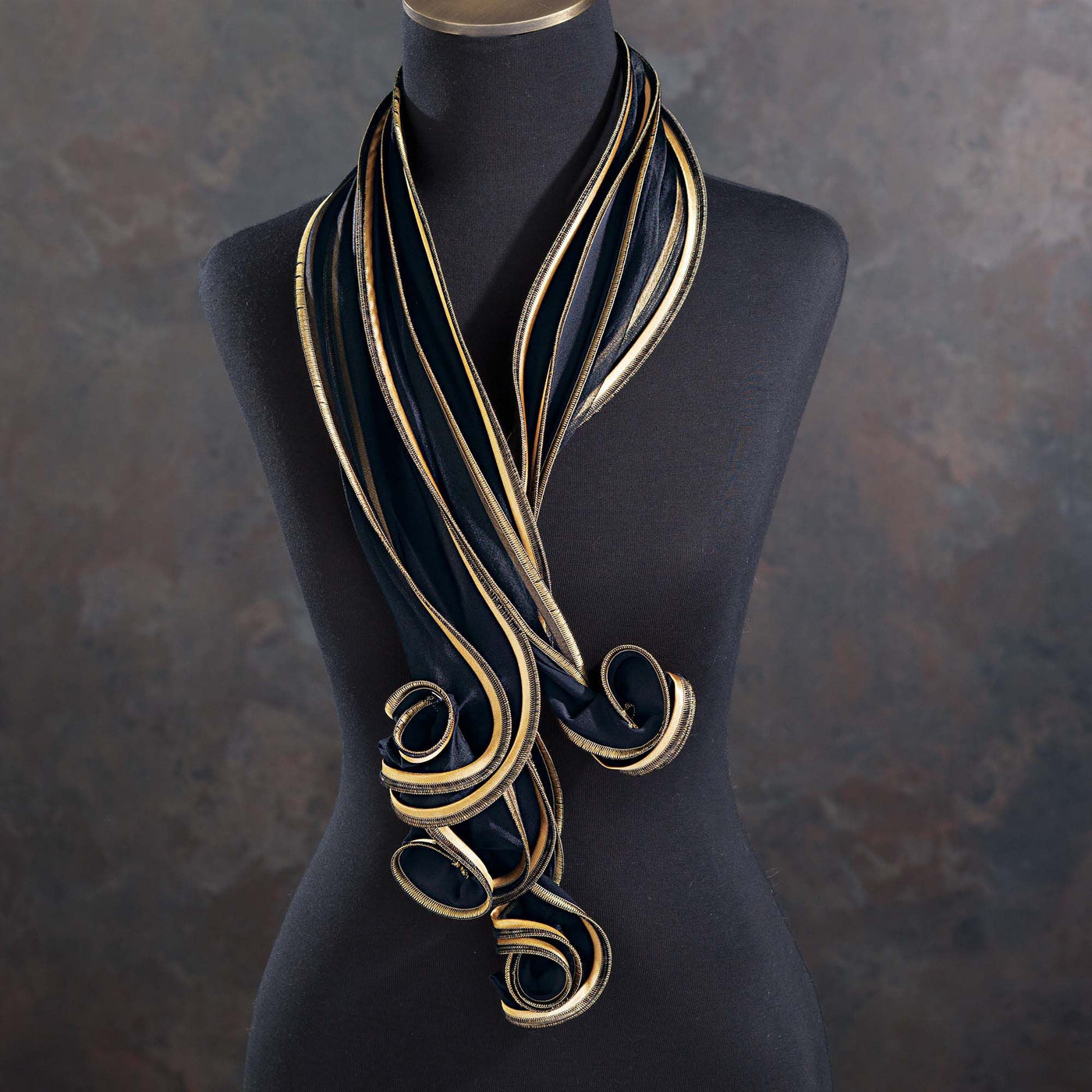 Black & Gold Sculptural Scarf Black & Gold Sculptural Scarf