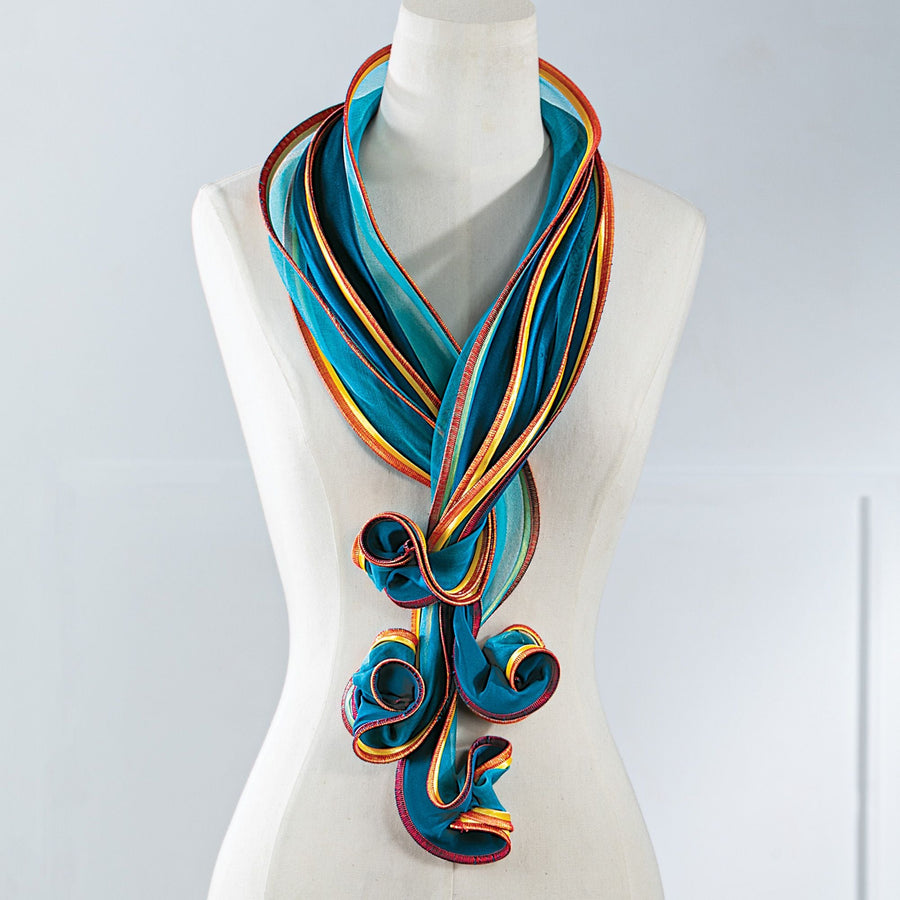 Turquoise Twilight Sculptural Scarf