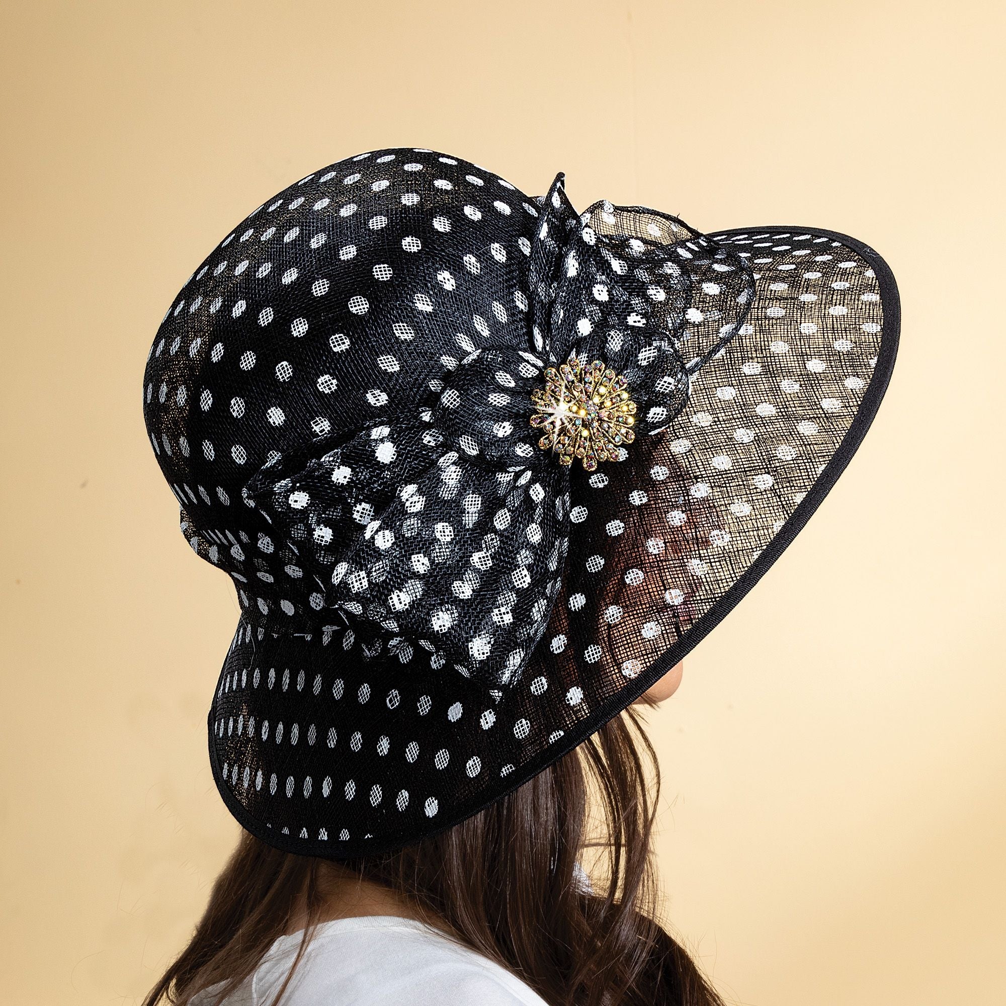 Mille Black Polka Dot Derby Hat