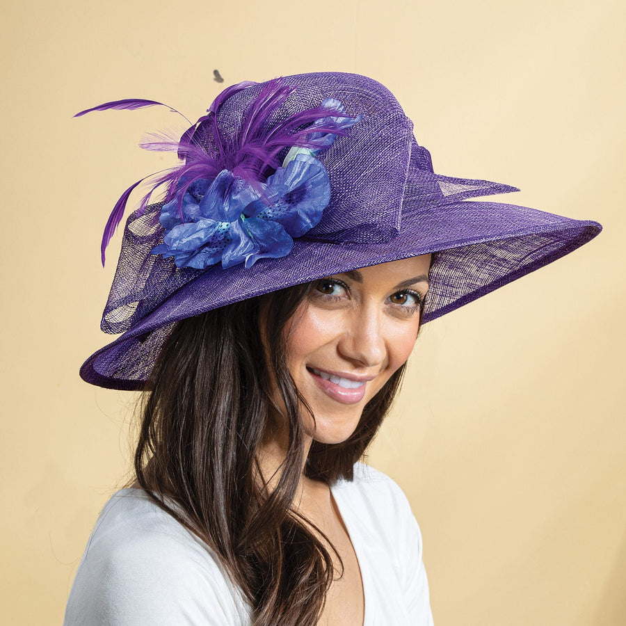 Fiona Purple Iris Derby Hat