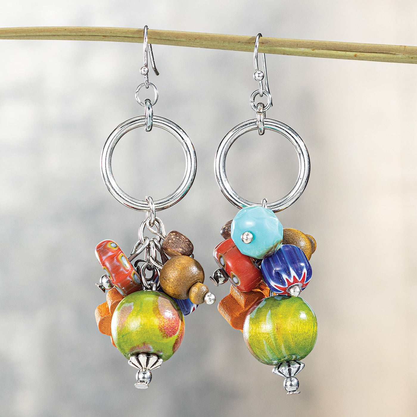 Rainbow Colored Wire Earrings