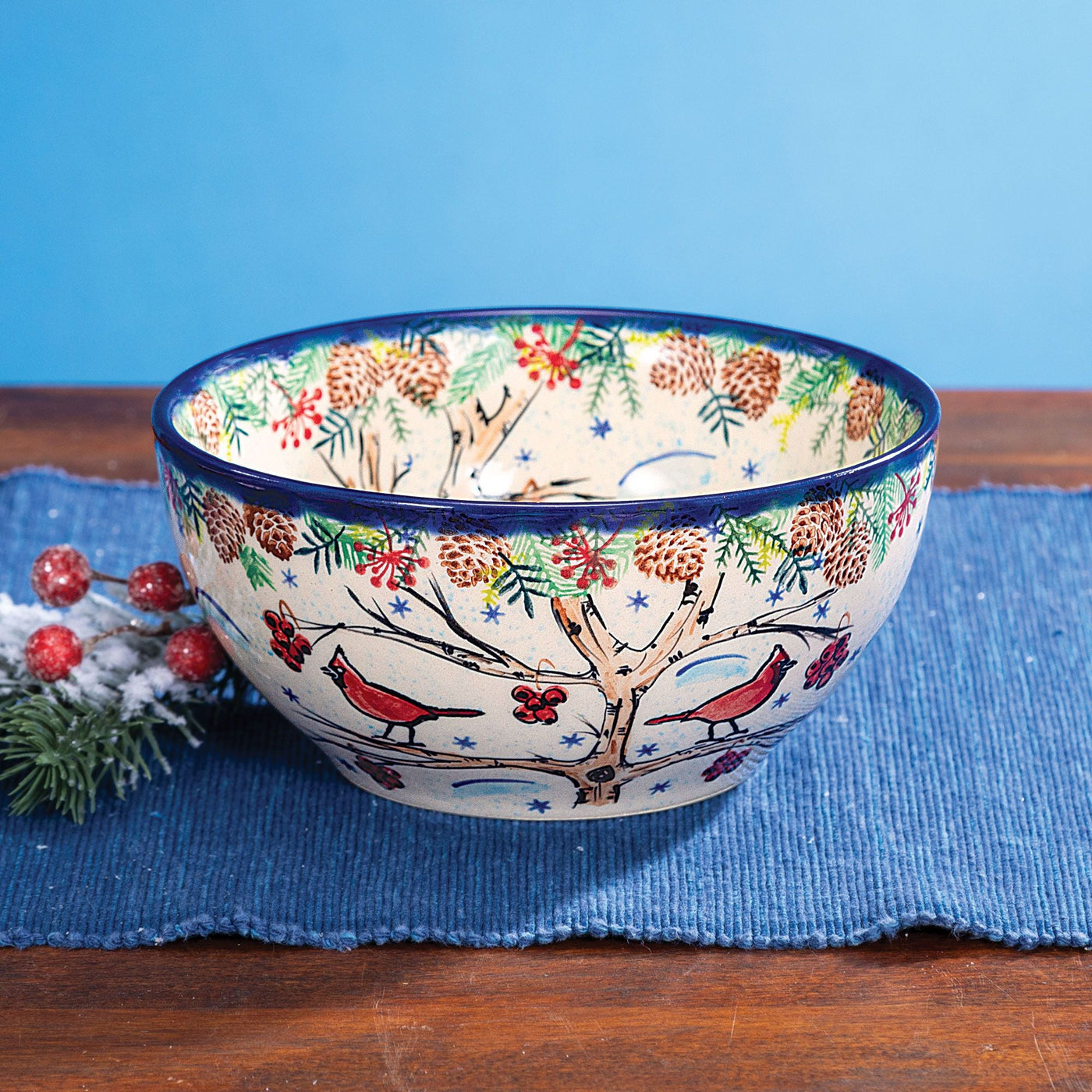 Polish Pottery Wintry Woods Small Bowl