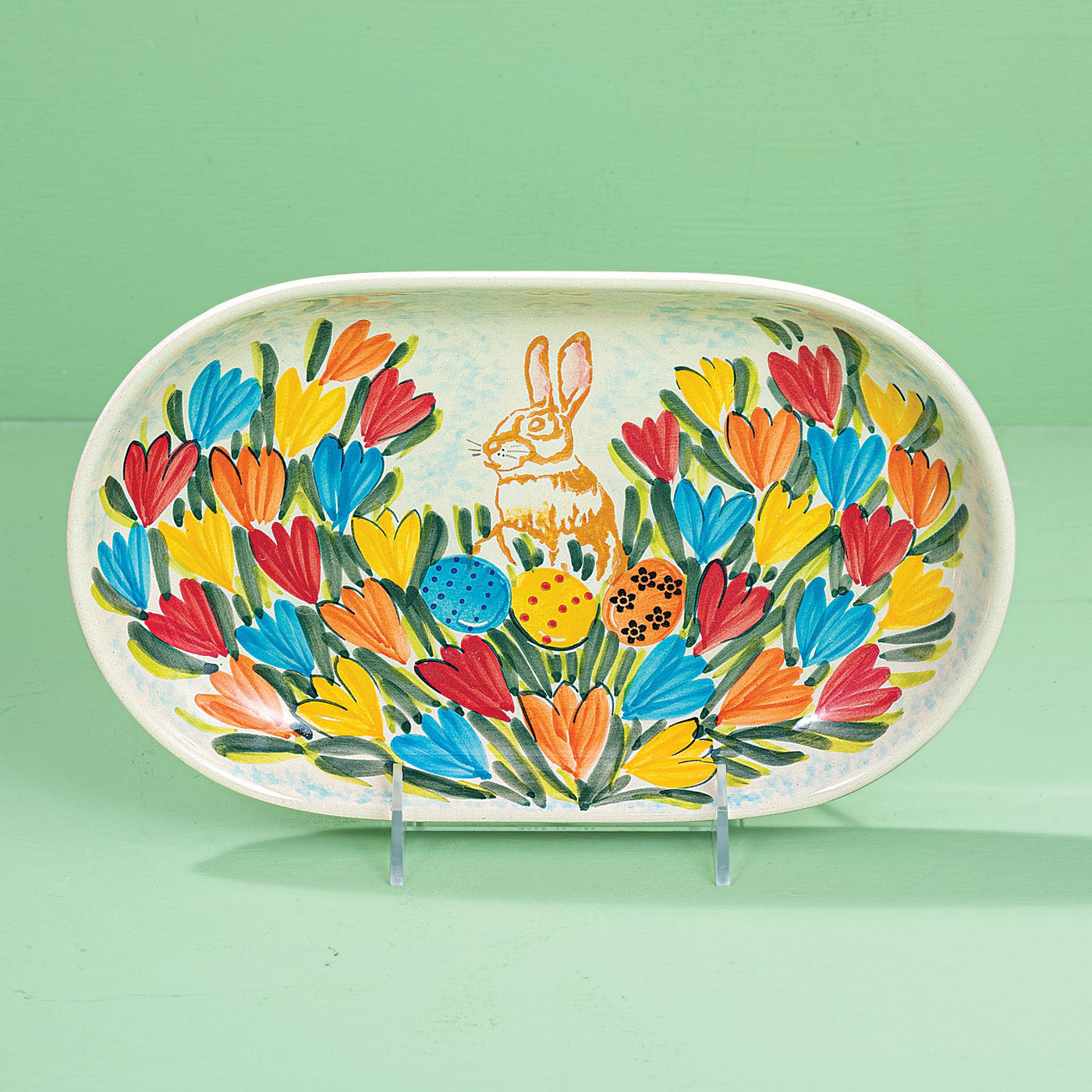 Polish Pottery Garden Bunny Platter