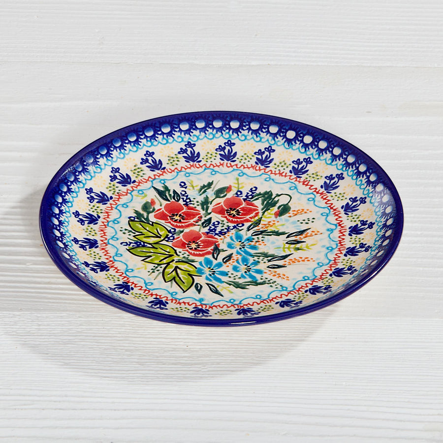 Polish Pottery Poppy Field Floral Small Plate