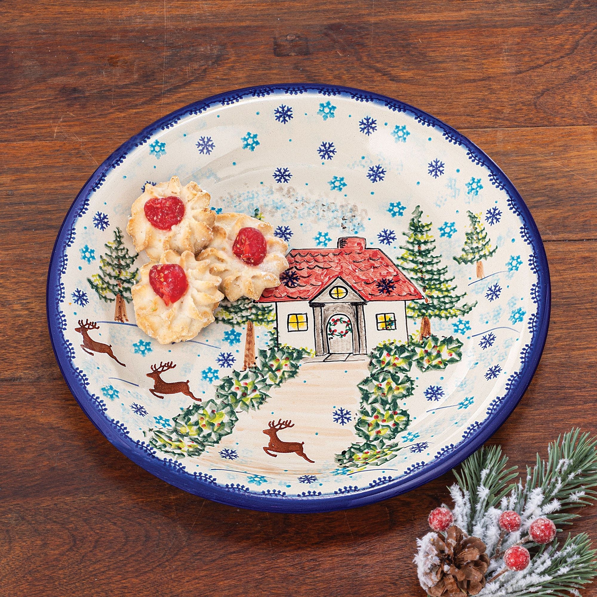 Polish Pottery Home For The Holidays Dinner Plate
