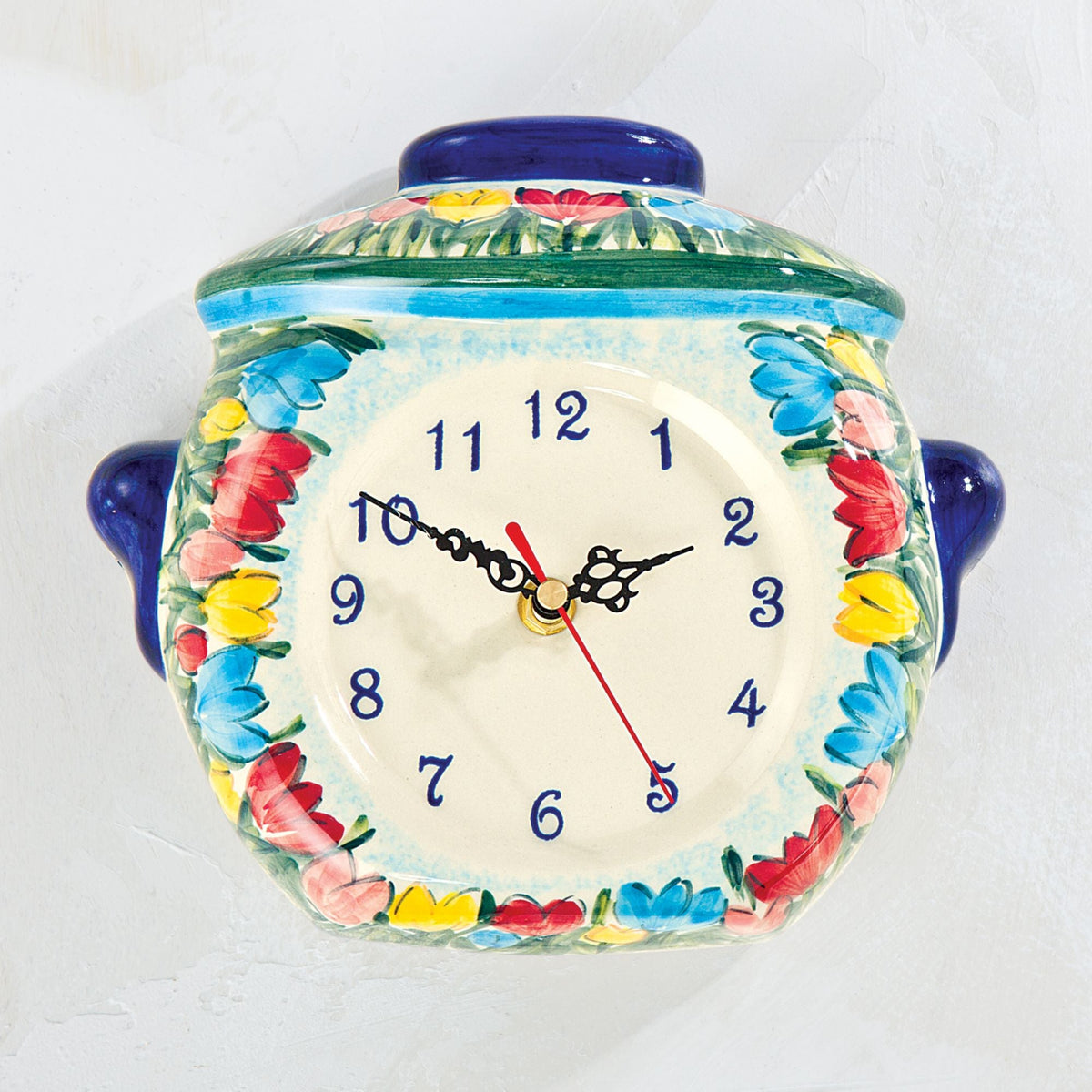 Polish Pottery Tulip Garden Floral Clock