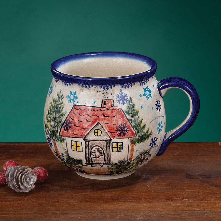 Polish Pottery Home For The Holidays Bubble Mug
