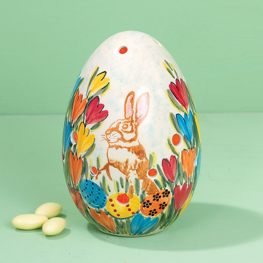 Polish Pottery Garden Bunny Egg Votive