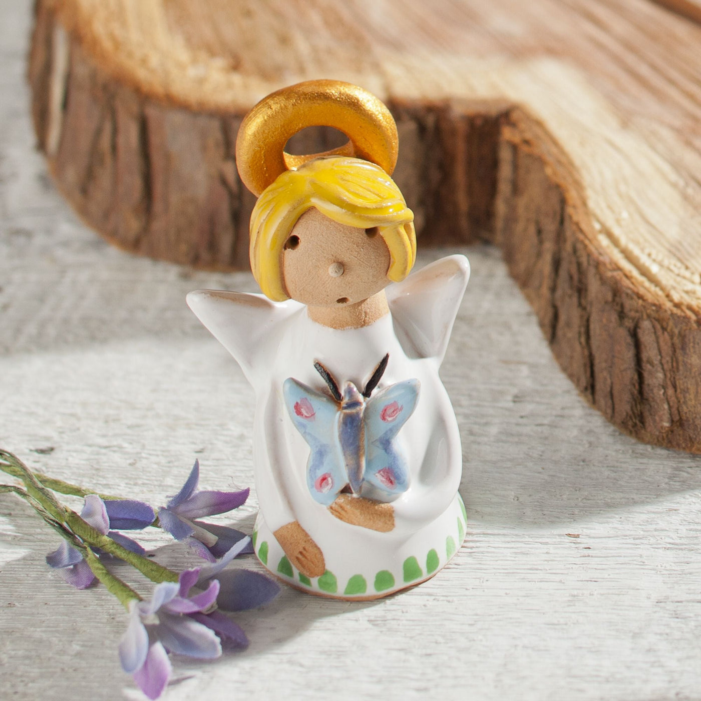 Polish Pottery Angel With Butterfly Luiza
