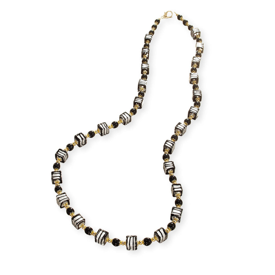 Murano Glass Concentric Cubes Long Necklace