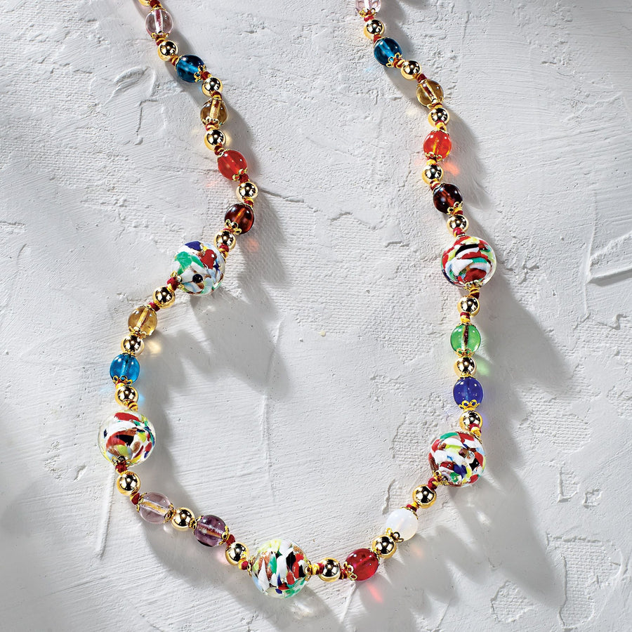 Murano Glass Multicolor Single Strand Necklace