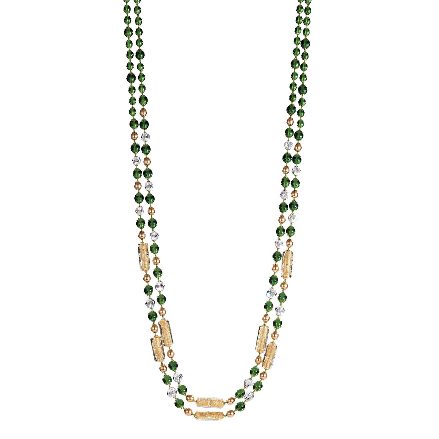 Murano Glass Pearl Green ''Long & Luxurious'' Necklace