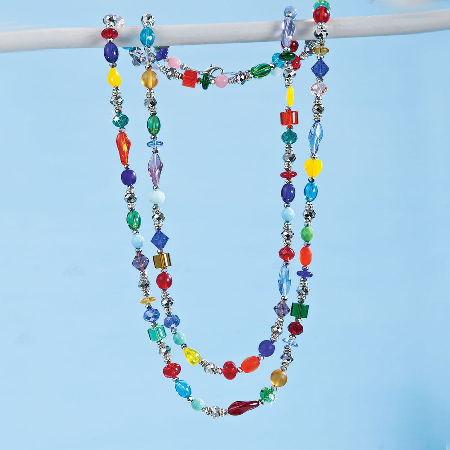Murano Glass Bright Rainbow Beaded Necklace