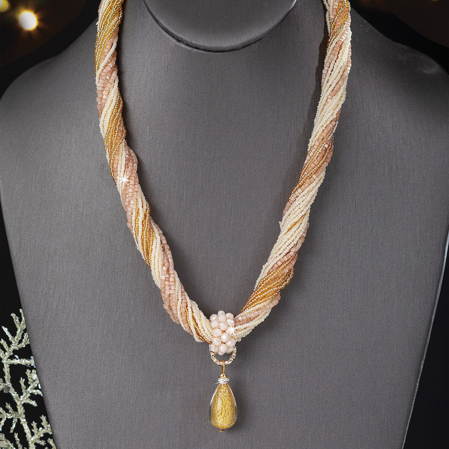 Golden Blush Murano Glass Necklace