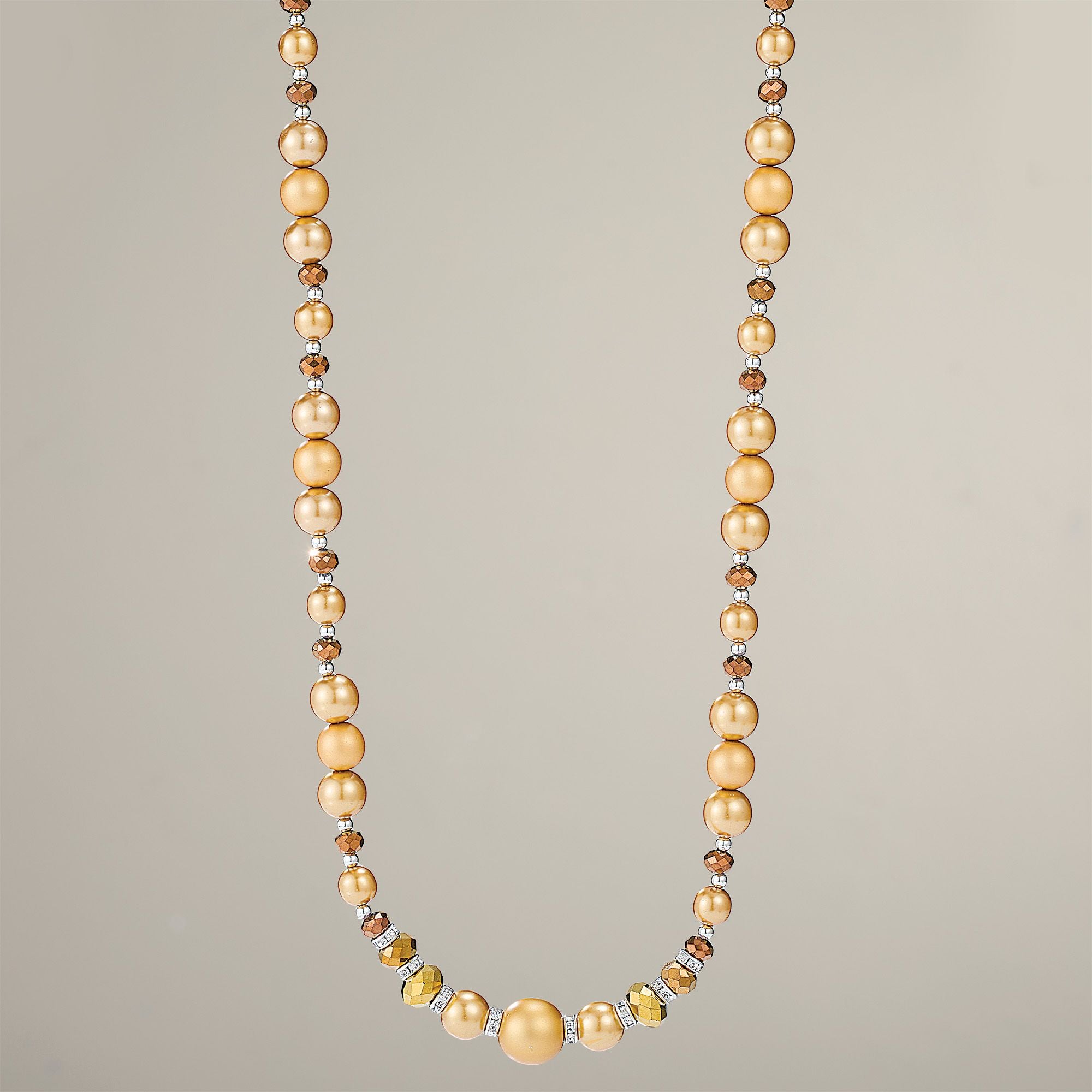 Murano Glass Gold Precious In Pearls Necklace