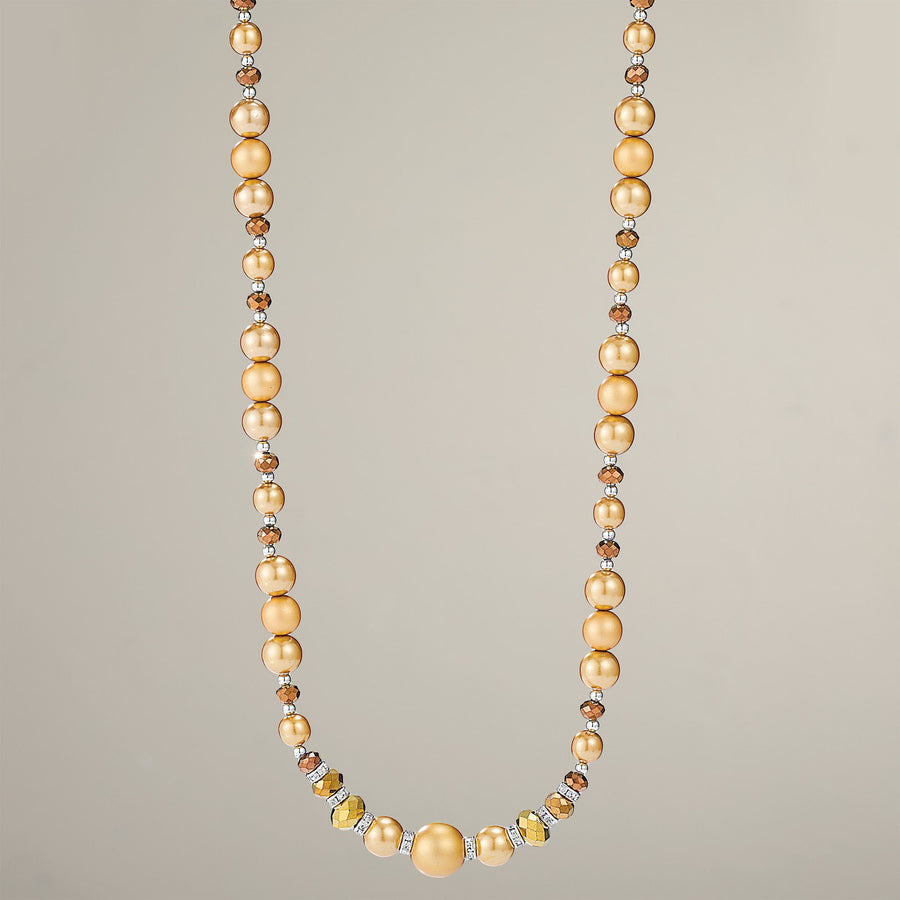 Murano Glass Gold Precious In Pearls Necklace