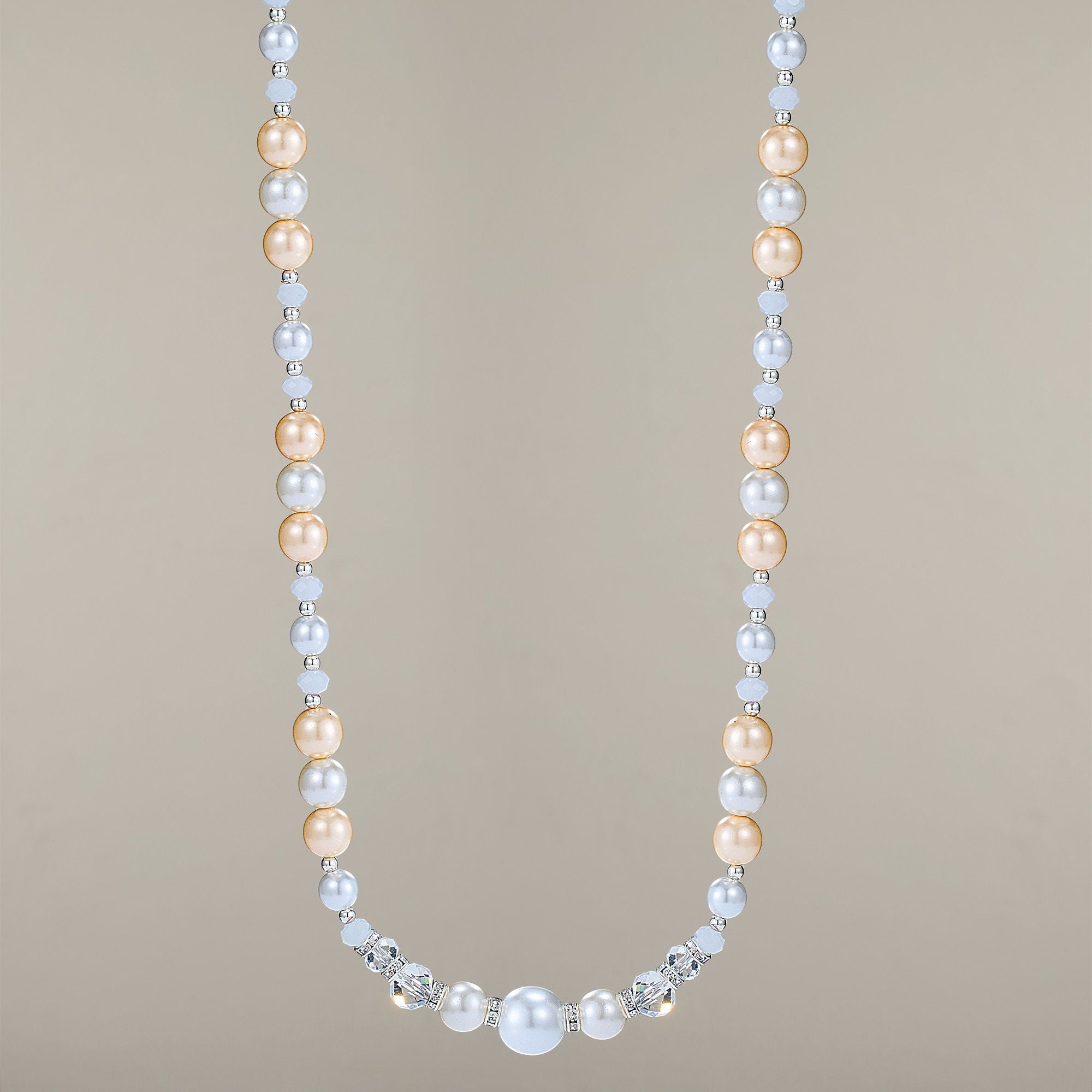 Murano Glass White & Ivory Precious In Pearls Necklace