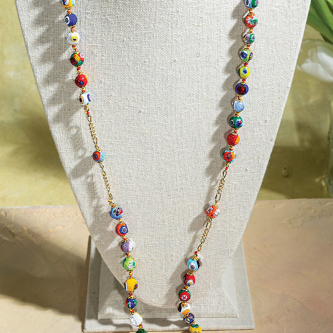 Murano Glass Rainbow Millefiori Rosary